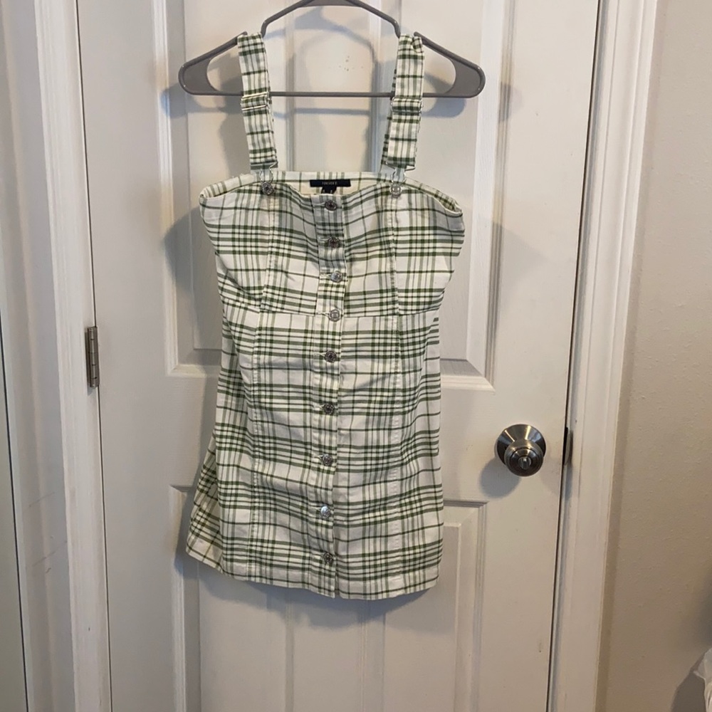Plaid Green overall dress